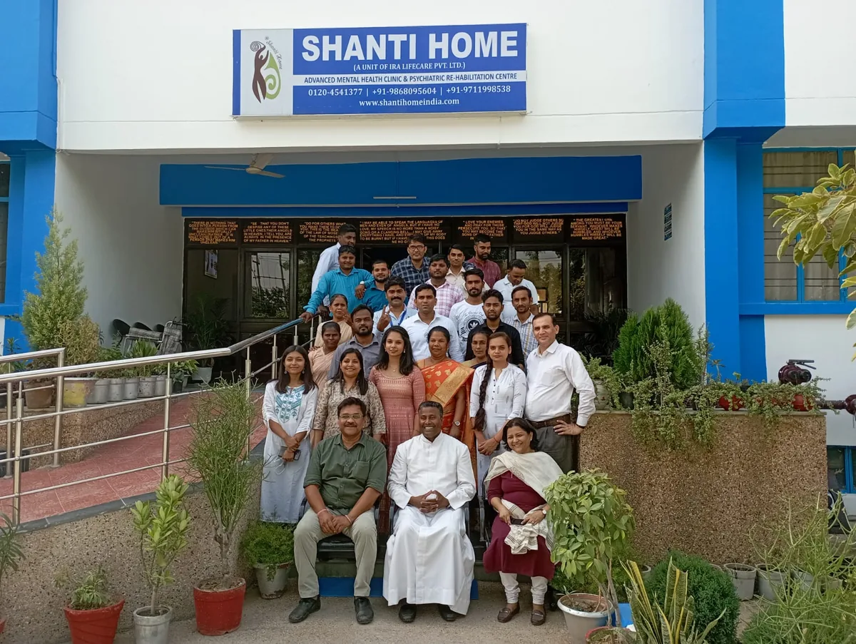 Shanti Home team and staff outside the rehabilitation centre